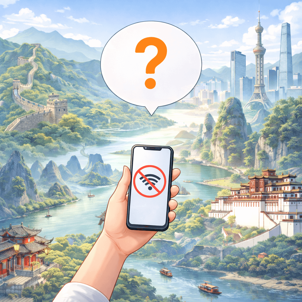 在中國、香港、澳門使用esim的時候突然沒有網路wifi服務可以使用